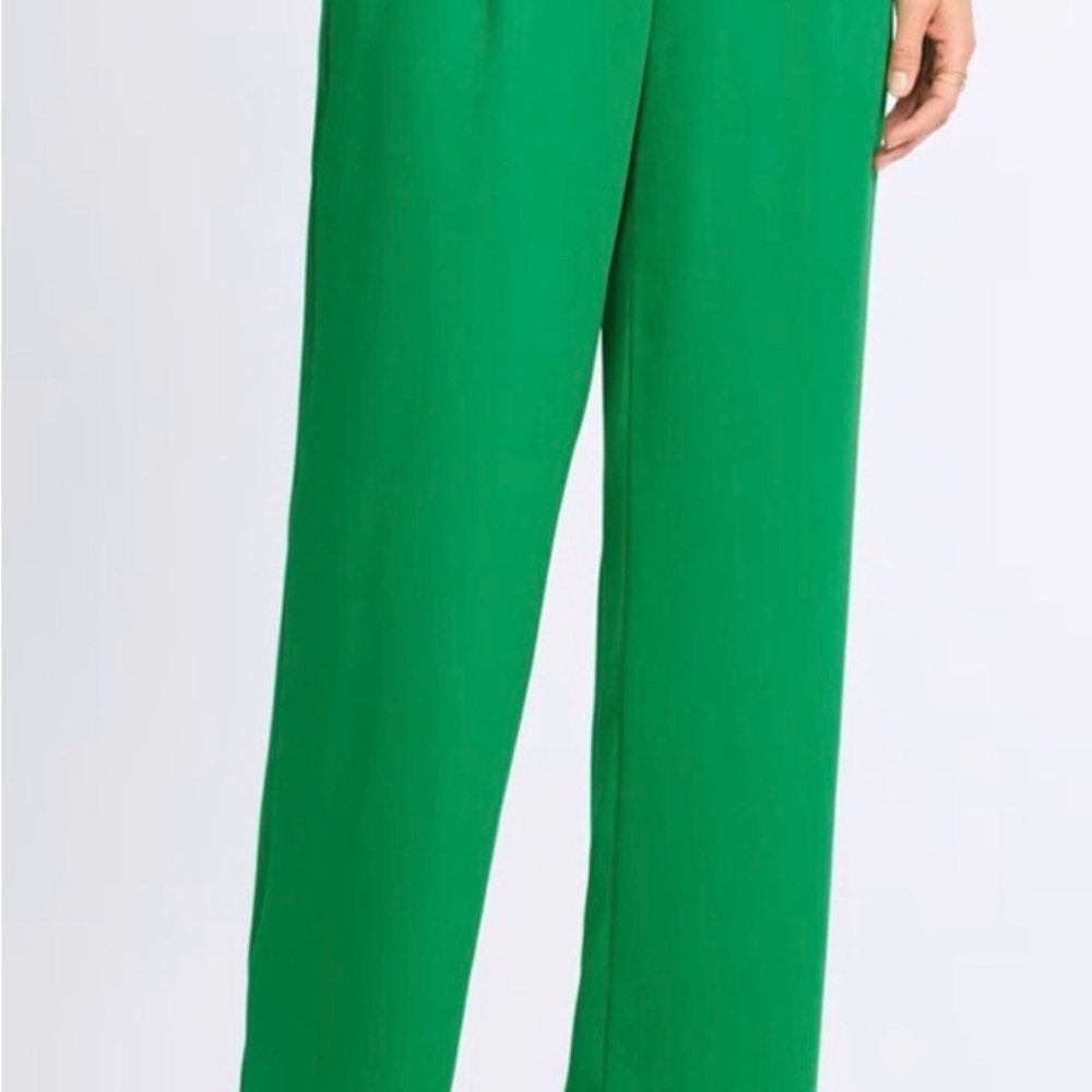 Chic Green Wide Leg Women's Pants